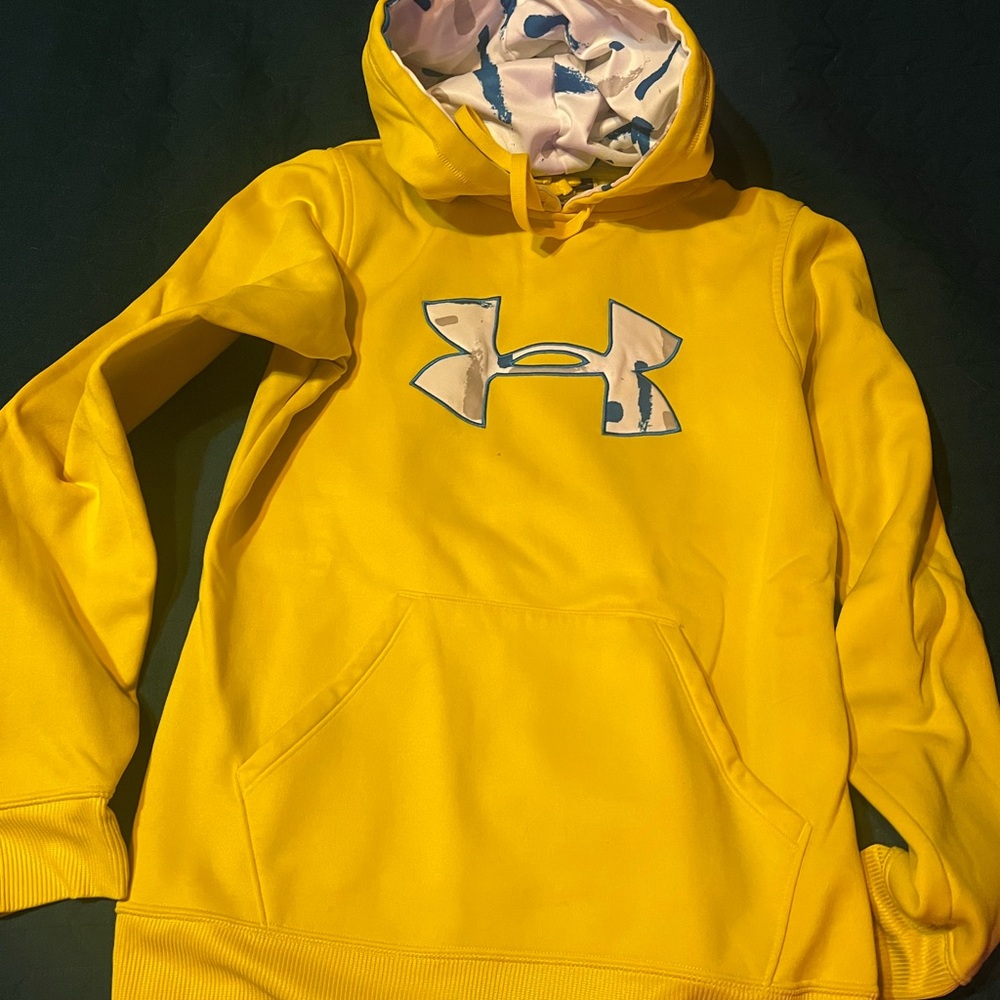 Under Armour Yellow Athletic Hoodie with Drawstrings